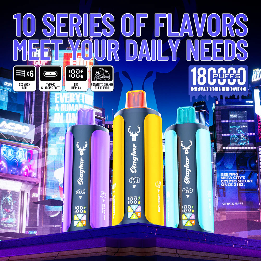 EU Warehouse Stagbar 6 IN 1 180K Puffs Disposable Vape Wholesale Vapz Vape Wholesale EU Warehouse Stagbar 6 IN 1 180K Puffs Disposable Vape Wholesale Vapz Vape Wholesale