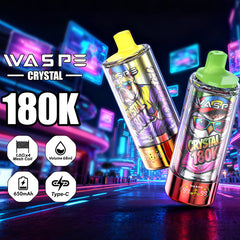 EU Warehouse WASPE Crystal 8 in 1 180K Puffs 68ml Disposable Vape Wholesale