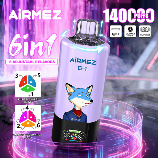 EU Warehouse Airmez FOX 6 IN 1 140000 Puffs Disposable Vape Wholesale - Vapz Vape Wholesale