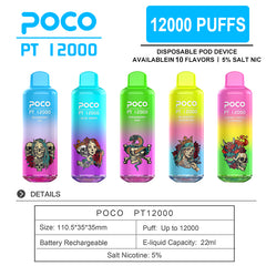 EU Warehouse POCO PT 12000 Puffs Disposable Vape Wholesale - Vapz Vape Wholesale