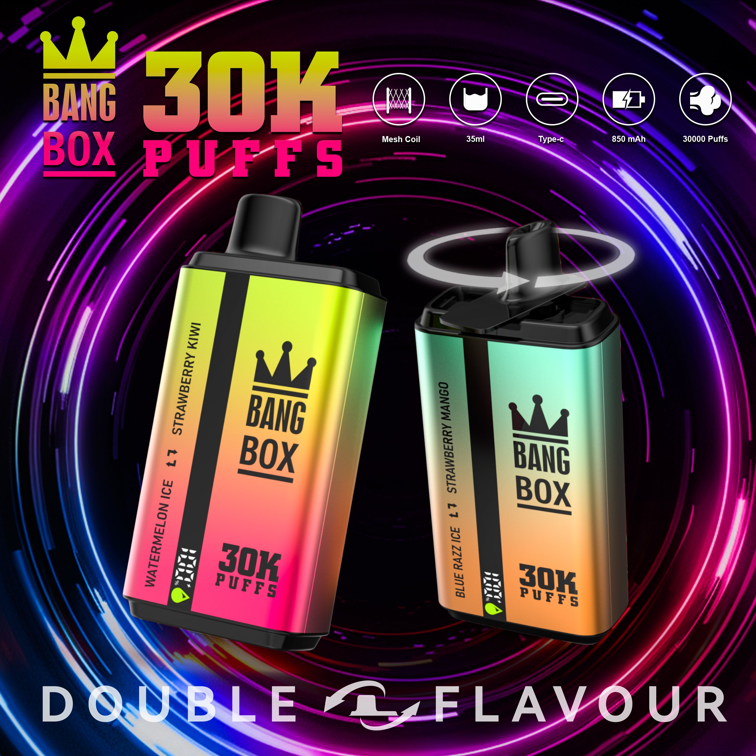 BANGBOX 30000 Puffs Double Flavor Disposable Vape Wholesale - Vapz Vape Wholesale
