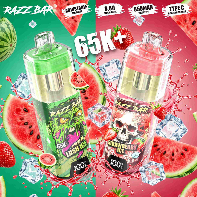 elf bar vape uk Razz Bar 30000 Puffs Disposable Vape | 30K High-Capacity Rechargeable  Device | 1.0Ω Mesh Coil & Adjustable Airflow | Unique Graffiti Monster  Edition main image 0