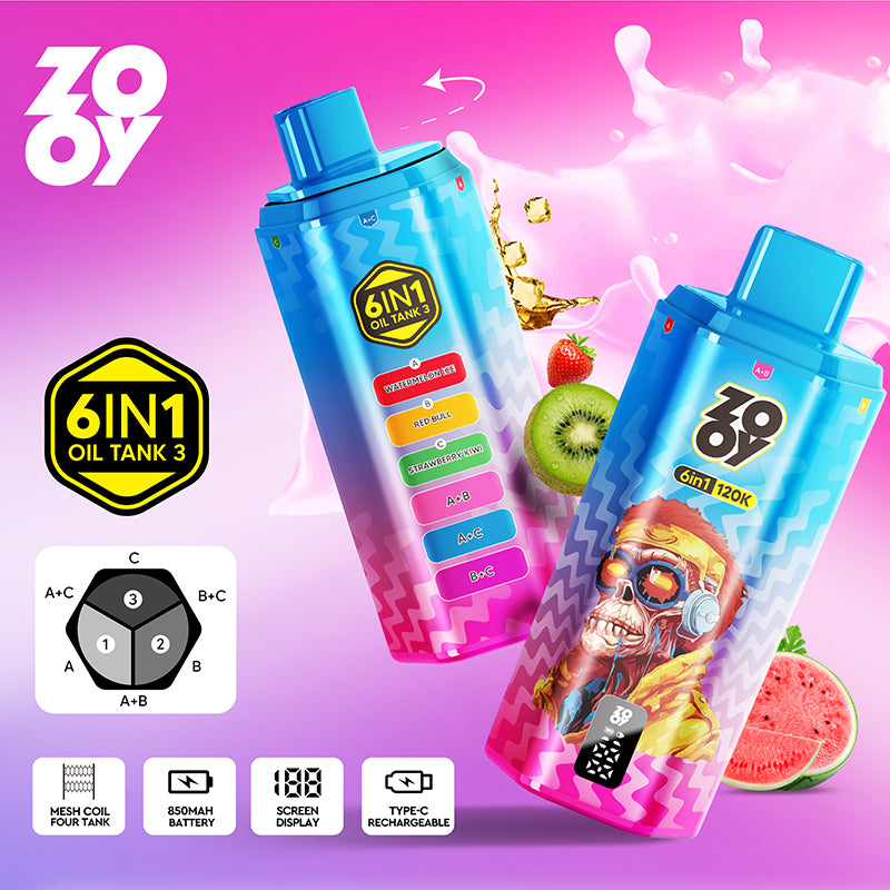 all in one disposable vape pen wholesale EU Warehouse ZOOY 6IN1 120K Puffs – Vapz Vape Wholesale VooPoo Drag 6 220W Blue Razz Lemon Flavors:Tangy Grape 3%