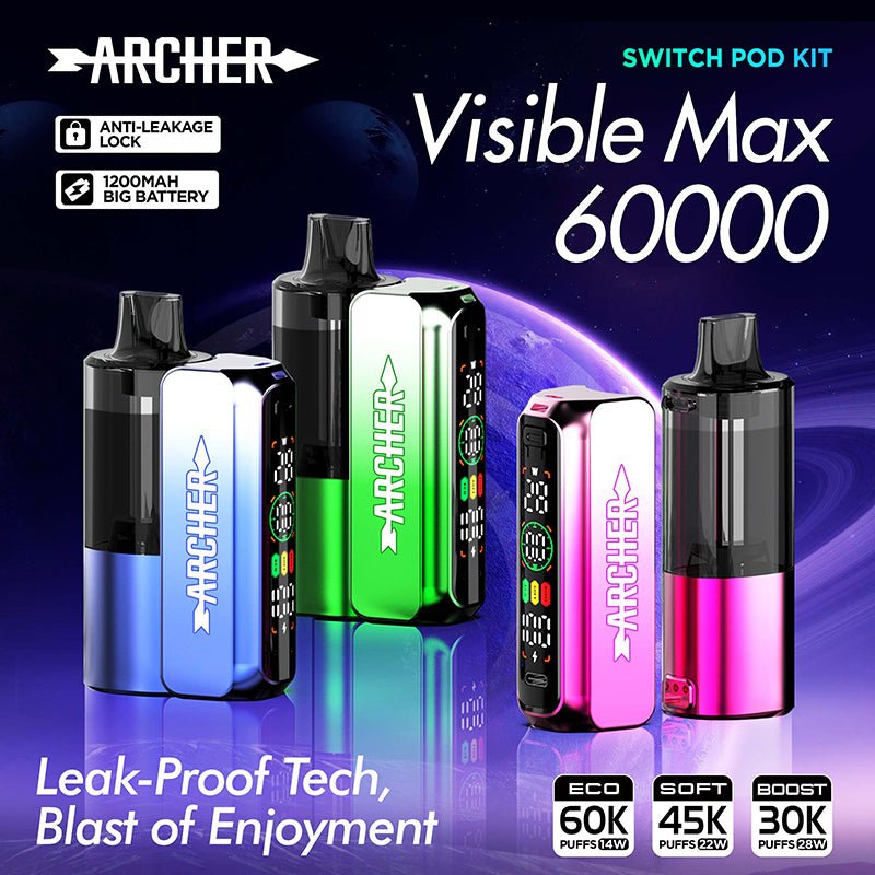 ARCHER VISIBLE MAX 60000 Puffs 20ml Disposable Vape Wholesale - Vapz Vape Wholesale