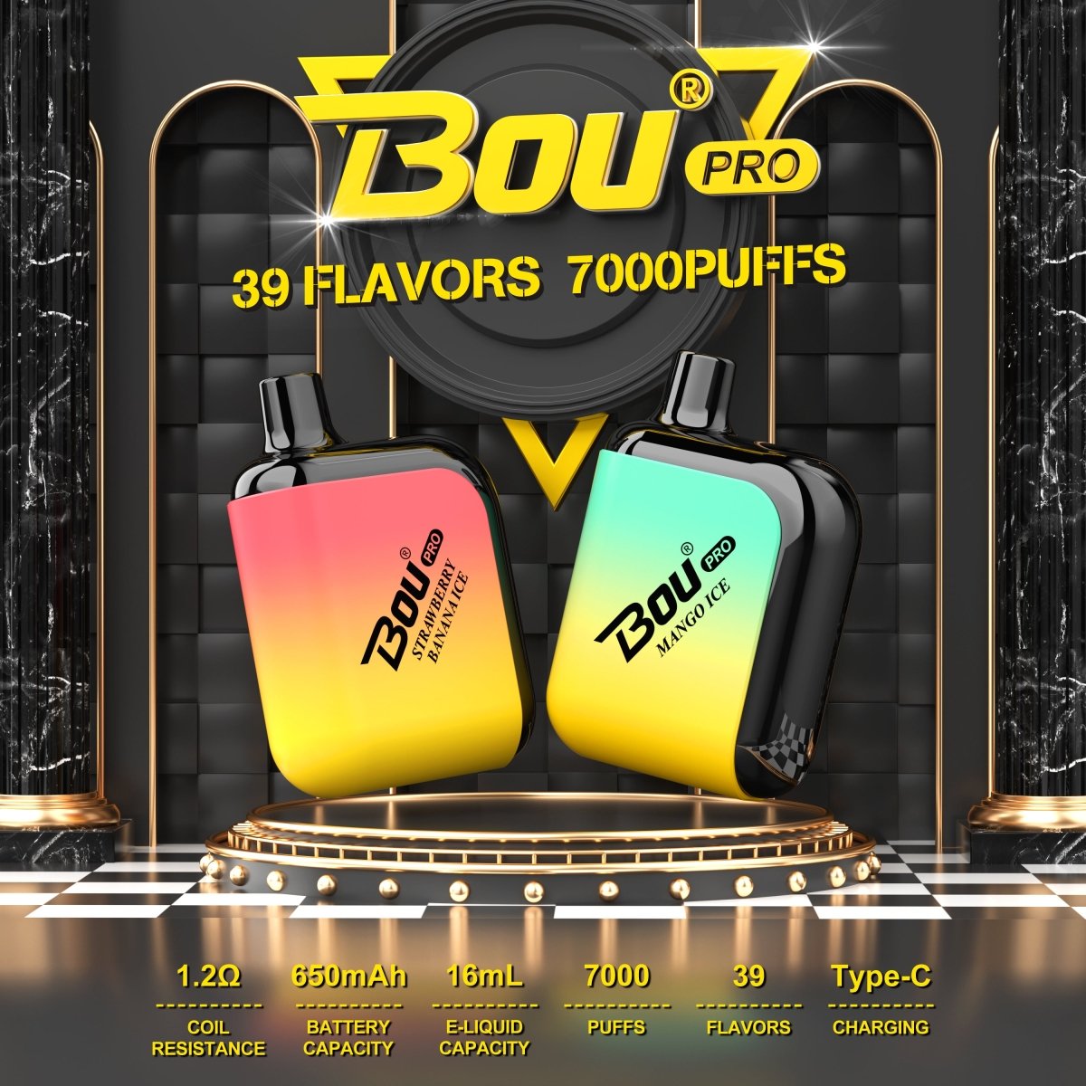 BOU PRO 7000 Puffs Disposable Vape Wholesale - Vapz Vape Wholesale