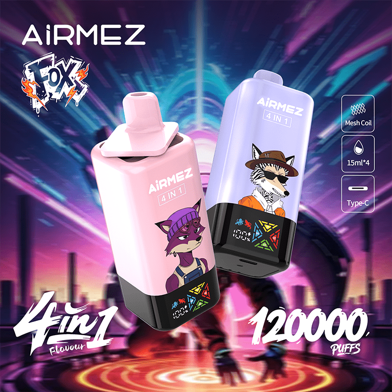 EU Warehouse Airmez FOX 4 IN 1 120k Puffs Disposable Vape Wholesale Vapz Vape Wholesale EU Warehouse Airmez FOX 4 IN 1 120k Puffs Disposable Vape Wholesale Vapz Vape Wholesale