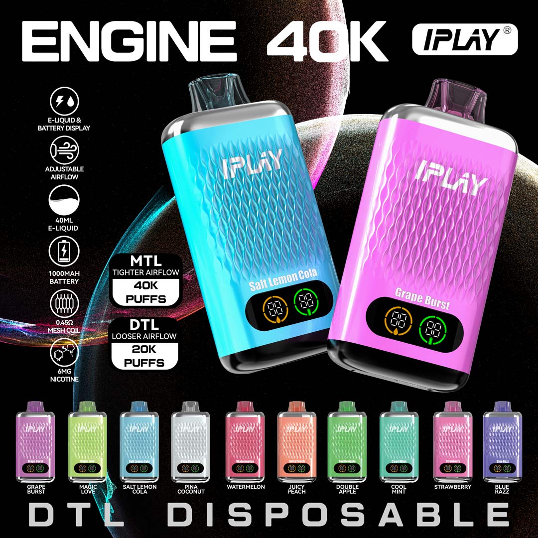iplay disposable vape IPLAY ENGINE 40000 Puffs Disposable Vape Wholesale – Vapz Vape Wholesale