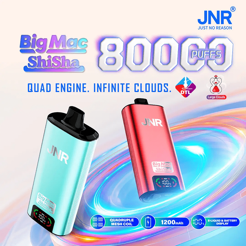 JNR Big Mac Shisha 80000 Puffs 55ml Disposable Vape Wholesale - Vapz Vape Wholesale