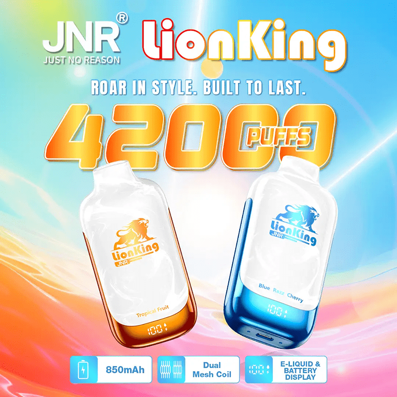 JNR LIONKING 42000 Puffs 42ml Disposable Vape Wholesale Vapz Vape Wholesale JNR LIONKING 42000 Puffs 42ml Disposable Vape Wholesale Vapz Vape Wholesale