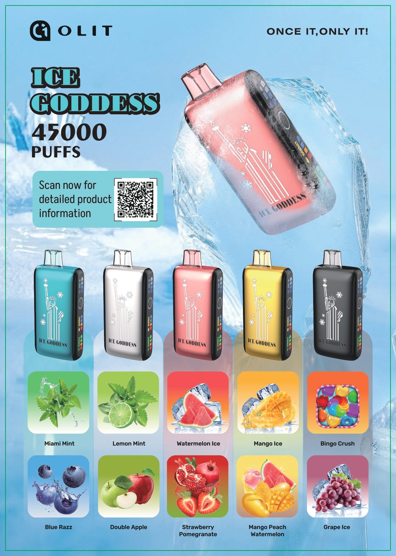 OLIT ICE CODDESS 45000 Puffs Disposable Vape Wholesale