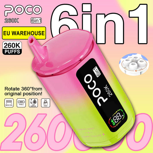 POCO 6IN1 260K Puffs Disposable Vape Full Review: EU Stock, Multiple Flavors, And Where to Buy?