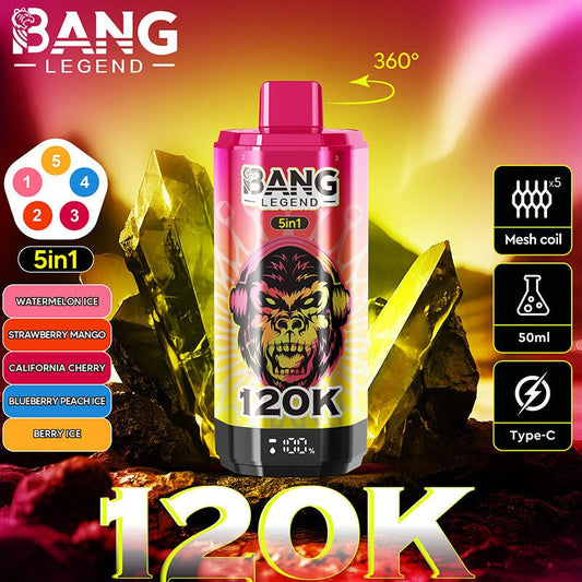 Bang Legend 120K: The Long-Lasting Vape That Lets You Switch Flavors 5 Ways - Vapz Vape Wholesale