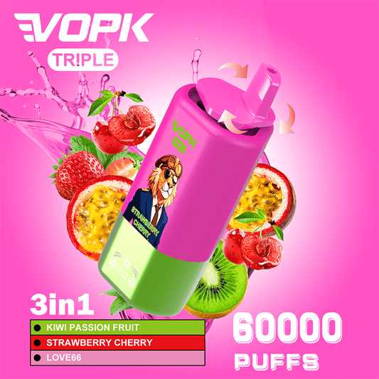 VOPK Triple Flavors 60000 Puffs: 60K, 54ML, 3IN1, Wholesale Price and EU Stock