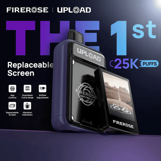 Firerose Upload 25000 Disposable Vape: World First Replaceable Screen Vape - Vapz Vape Wholesale