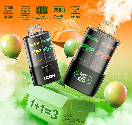 PRIMA ICON DUO 20000 Review: 3 Flavors in One Vape - Vapz Vape Wholesale