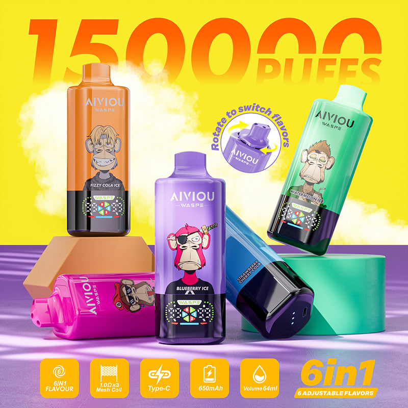 WASPE AIVIOU 6 in 1 150000 Puffs Disposable Vape Wholesale