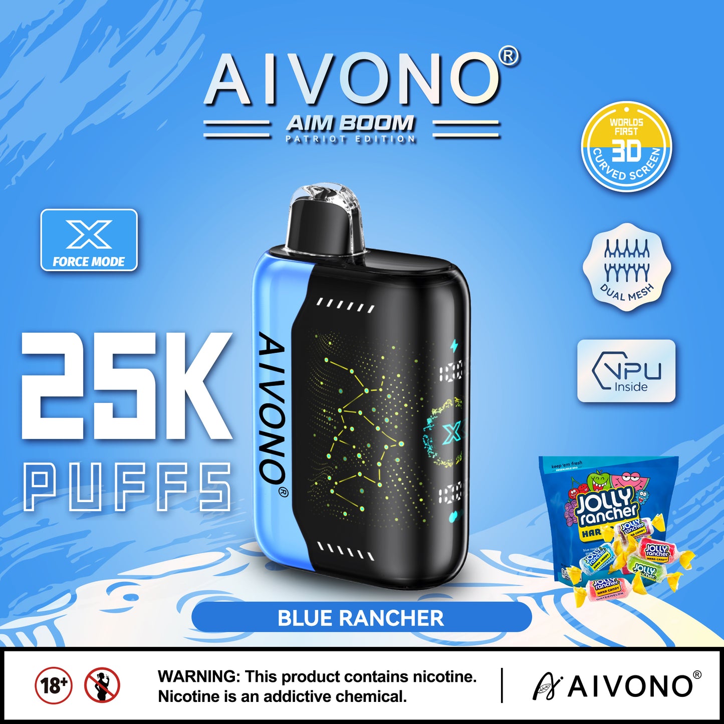 AIVONO AIM BOOM 25000 Puffs Patriot Edition Disposable Vape Wholesale