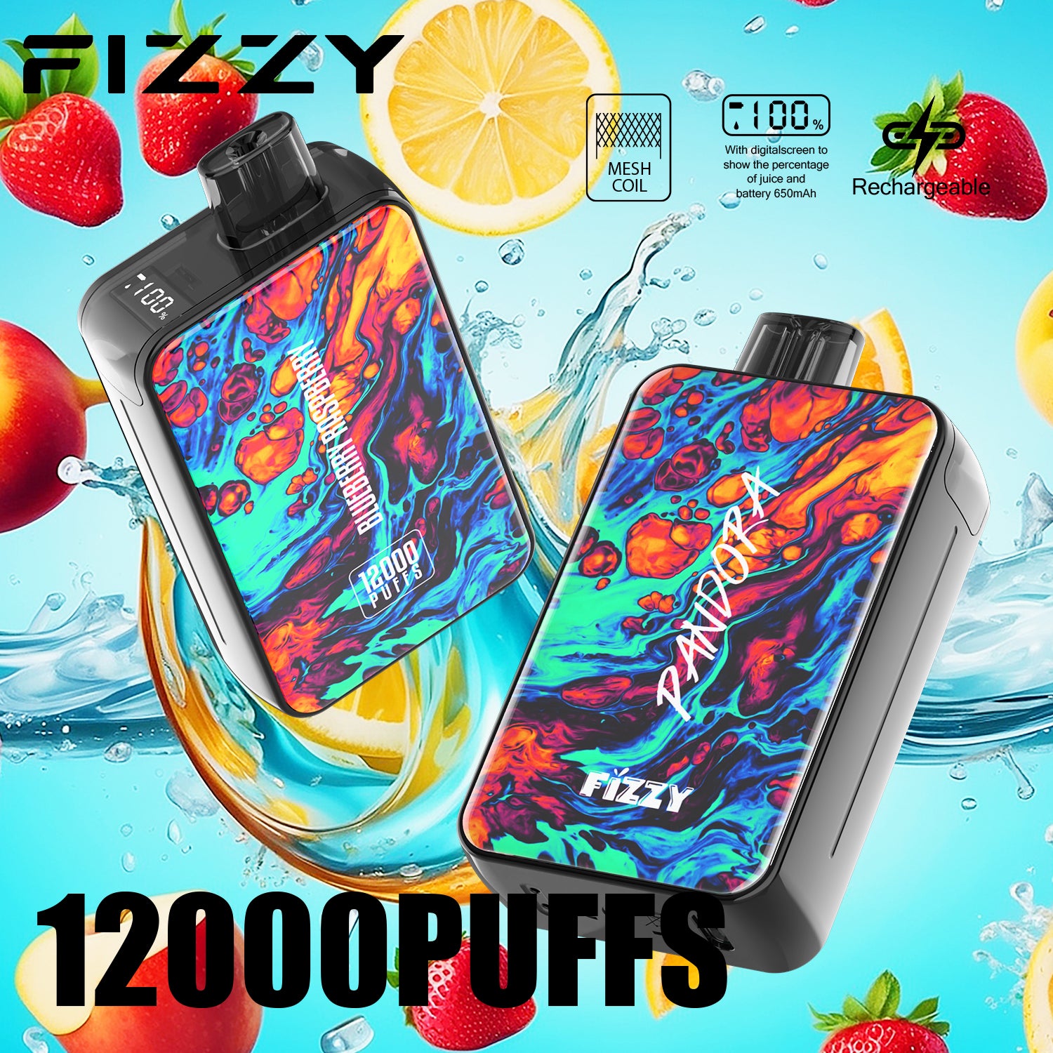 Fizzy PANDORA  12000 Puffs Disposable  Vape Wholesale