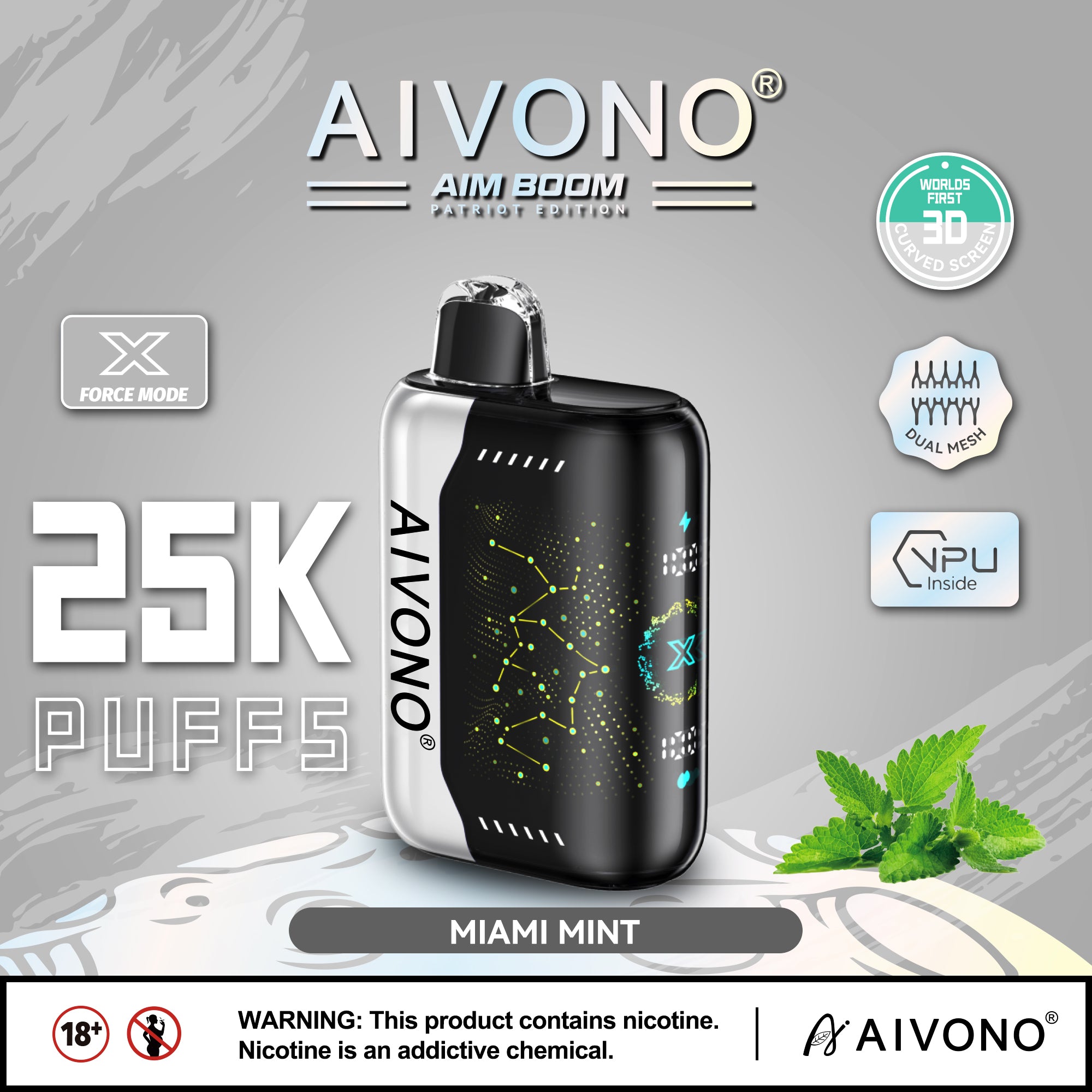 AIVONO AIM BOOM 25000 Puffs Patriot Edition Disposable Vape Wholesale