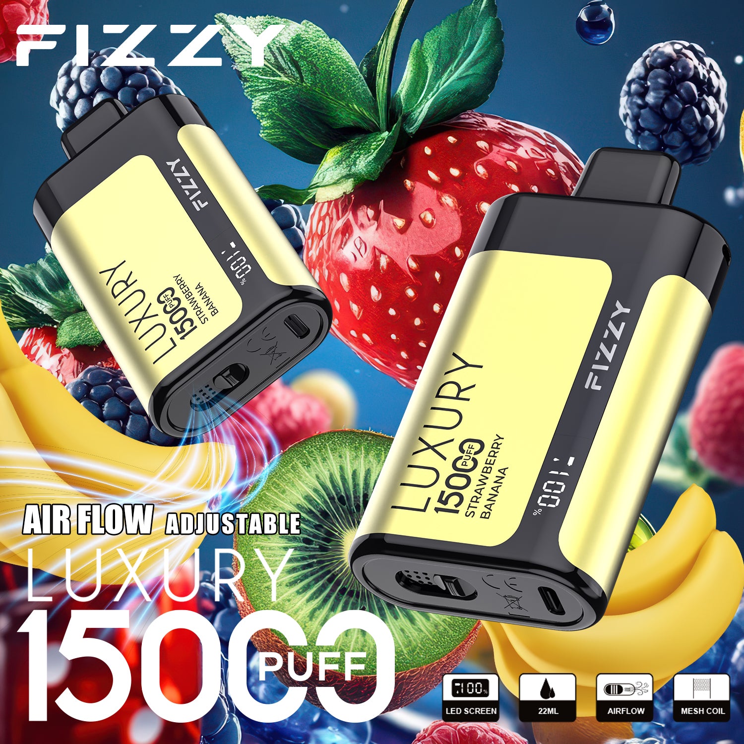 Fizzy LUXURY  15000 Puffs Disposable  Vape Wholesale