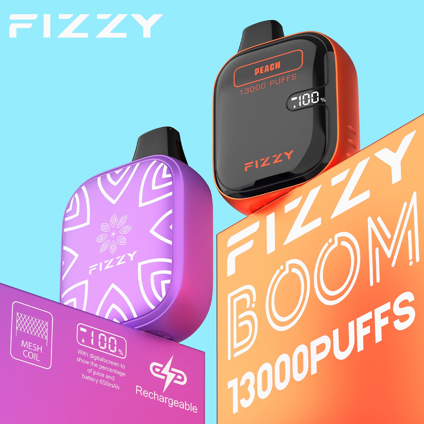 FIZZY BOOM 13000 затяжек одноразовый вейп оптом