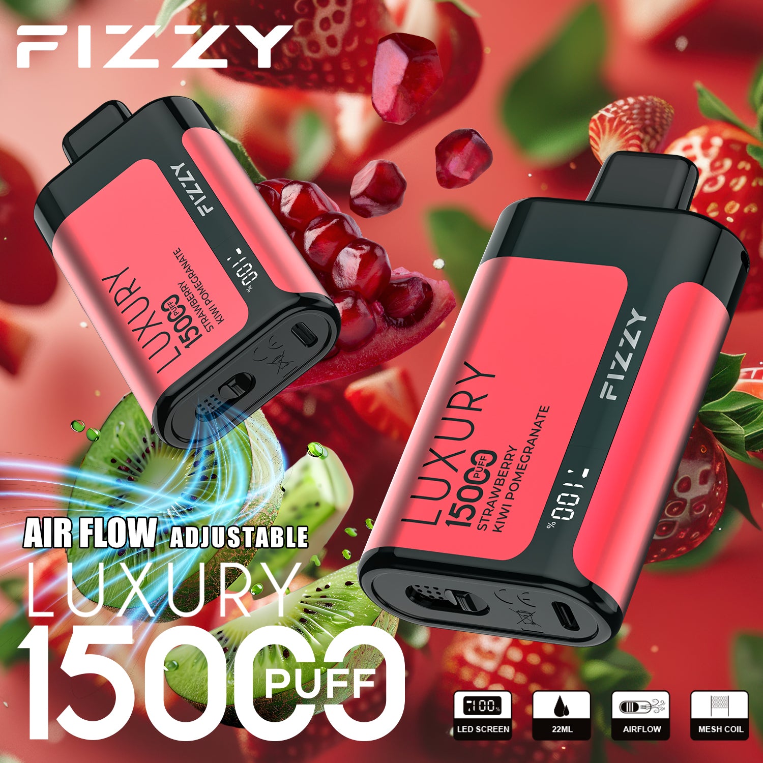 Fizzy LUXURY  15000 Puffs Disposable  Vape Wholesale