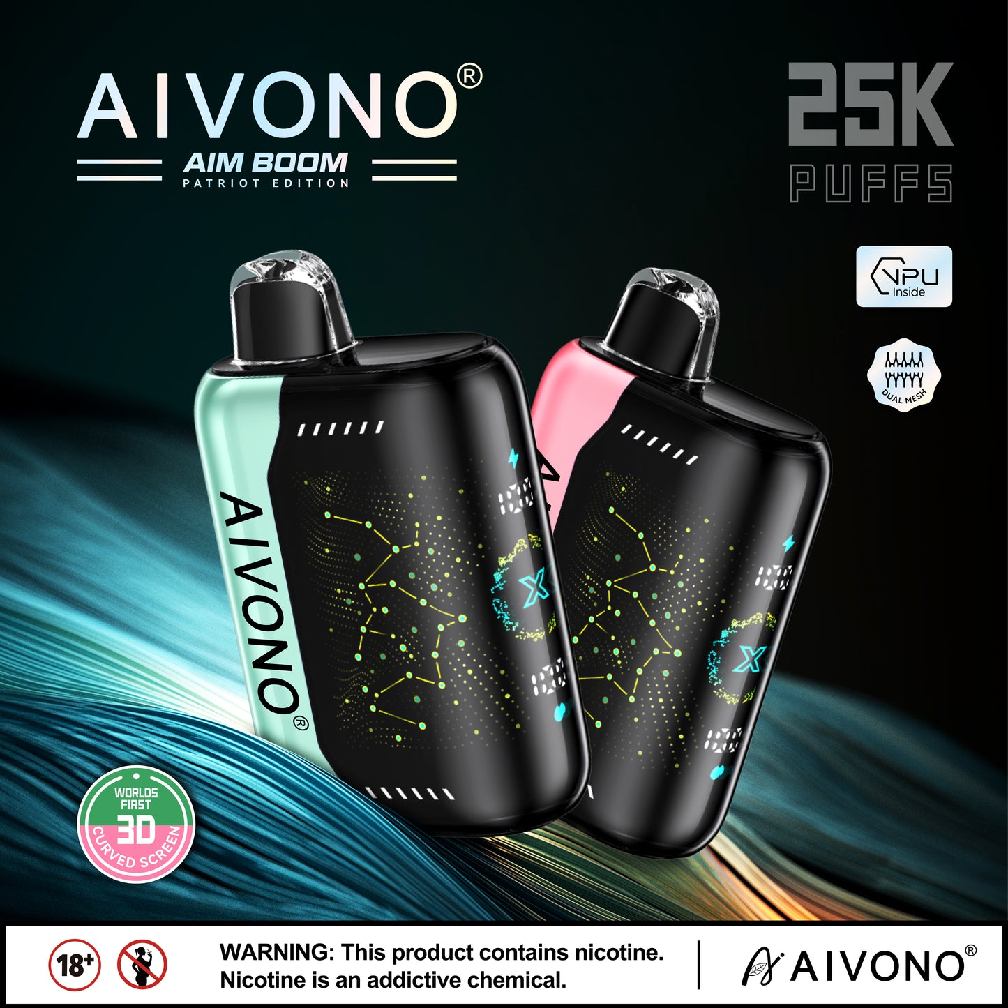 AIVONO AIM BOOM 25000 Puffs Patriot Edition Disposable Vape Wholesale