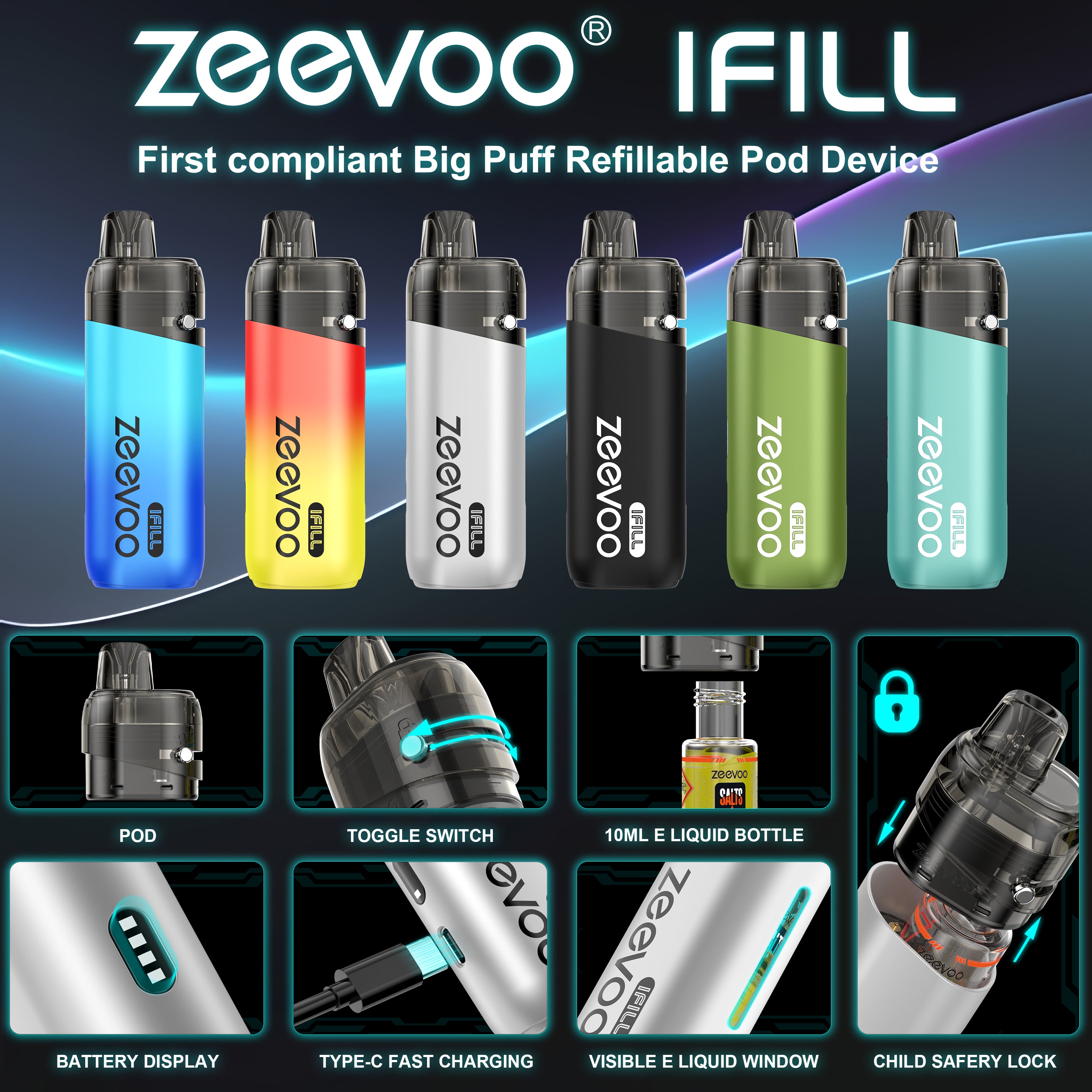 ZEEVOO IFILL Nachfüllbarer Vape Großhandel 