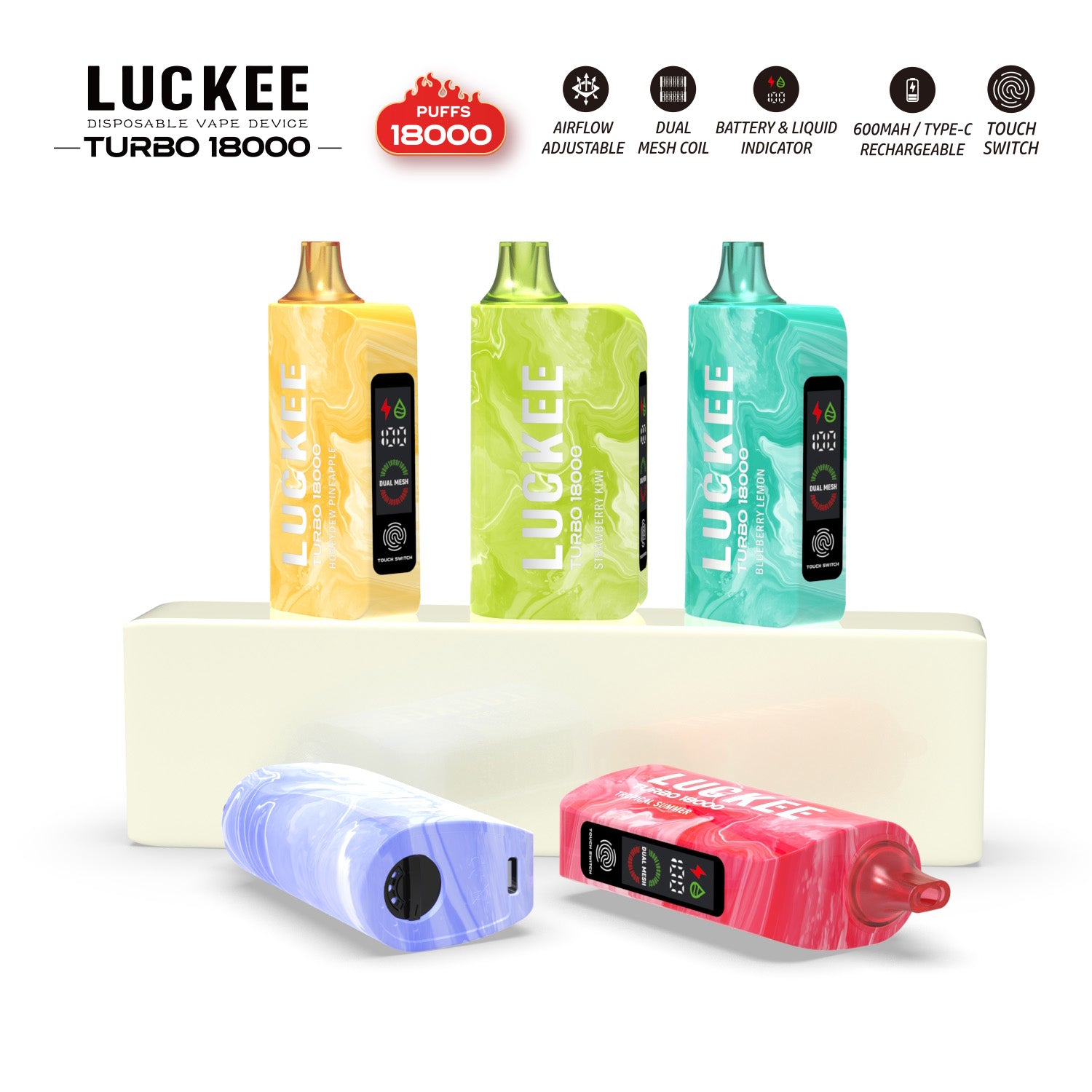 LUCKEE TURBO 18000 Puffs Disposable Vape Wholesale - Vapz Vape Wholesale