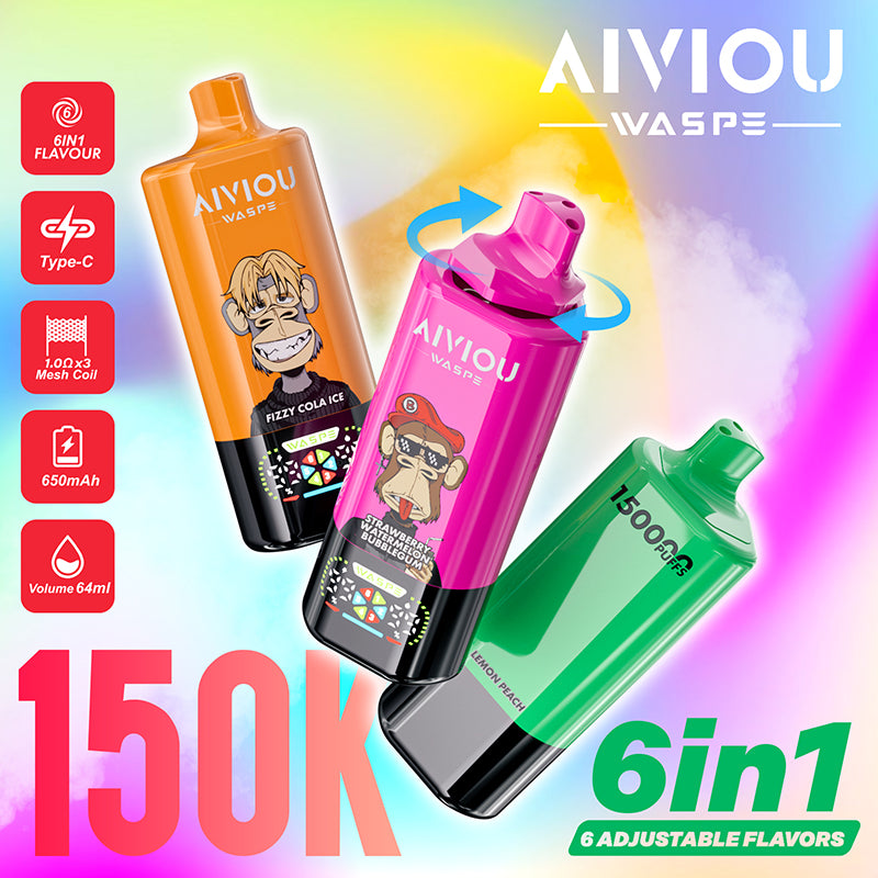 WASPE AIVIOU 6 in 1 150000 Puffs Disposable Vape Wholesale