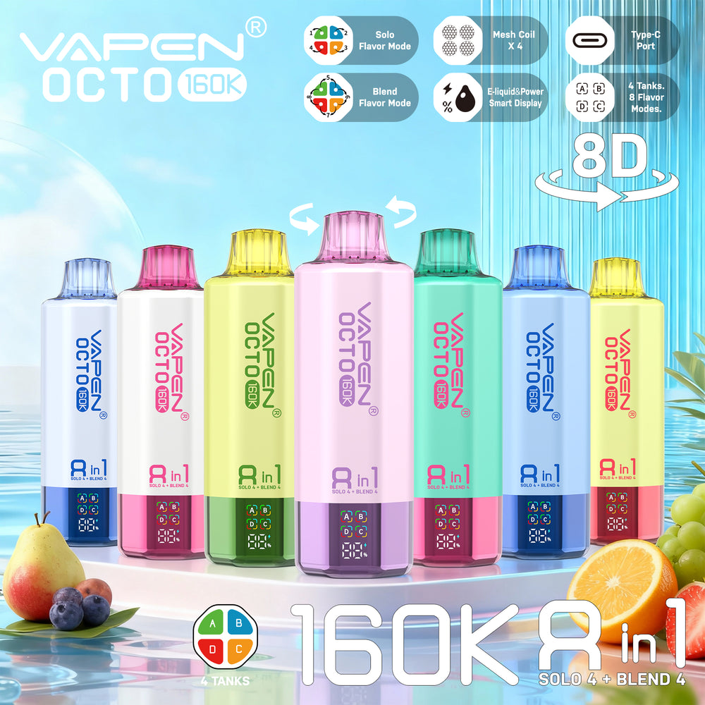 EU Warehouse VAPEN OCTO 8IN1 160K Puffs Disposable Vape Wholesale Vapz Vape Wholesale EU Warehouse VAPEN OCTO 8IN1 160K Puffs Disposable Vape Wholesale Vapz Vape Wholesale