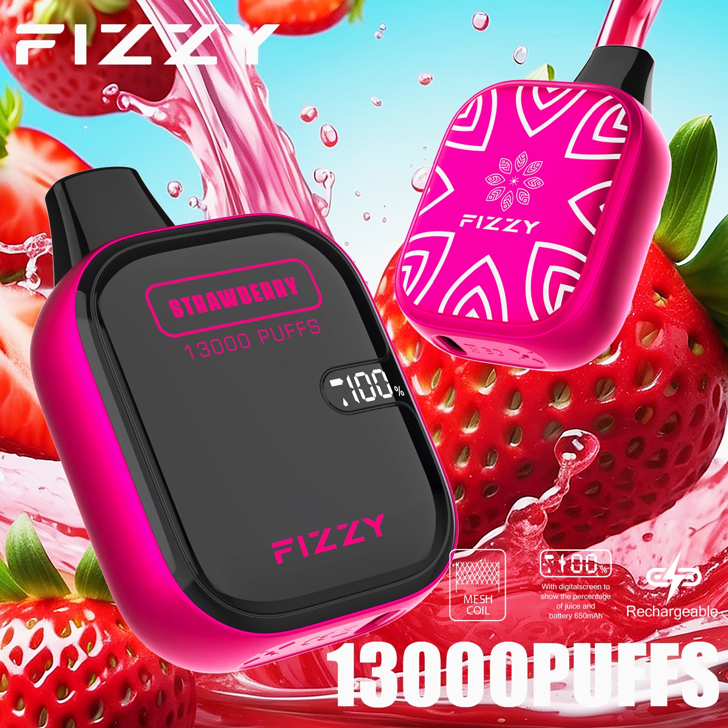 Fizzy BOOM  13000 Puffs  Disposable Vape Wholesale