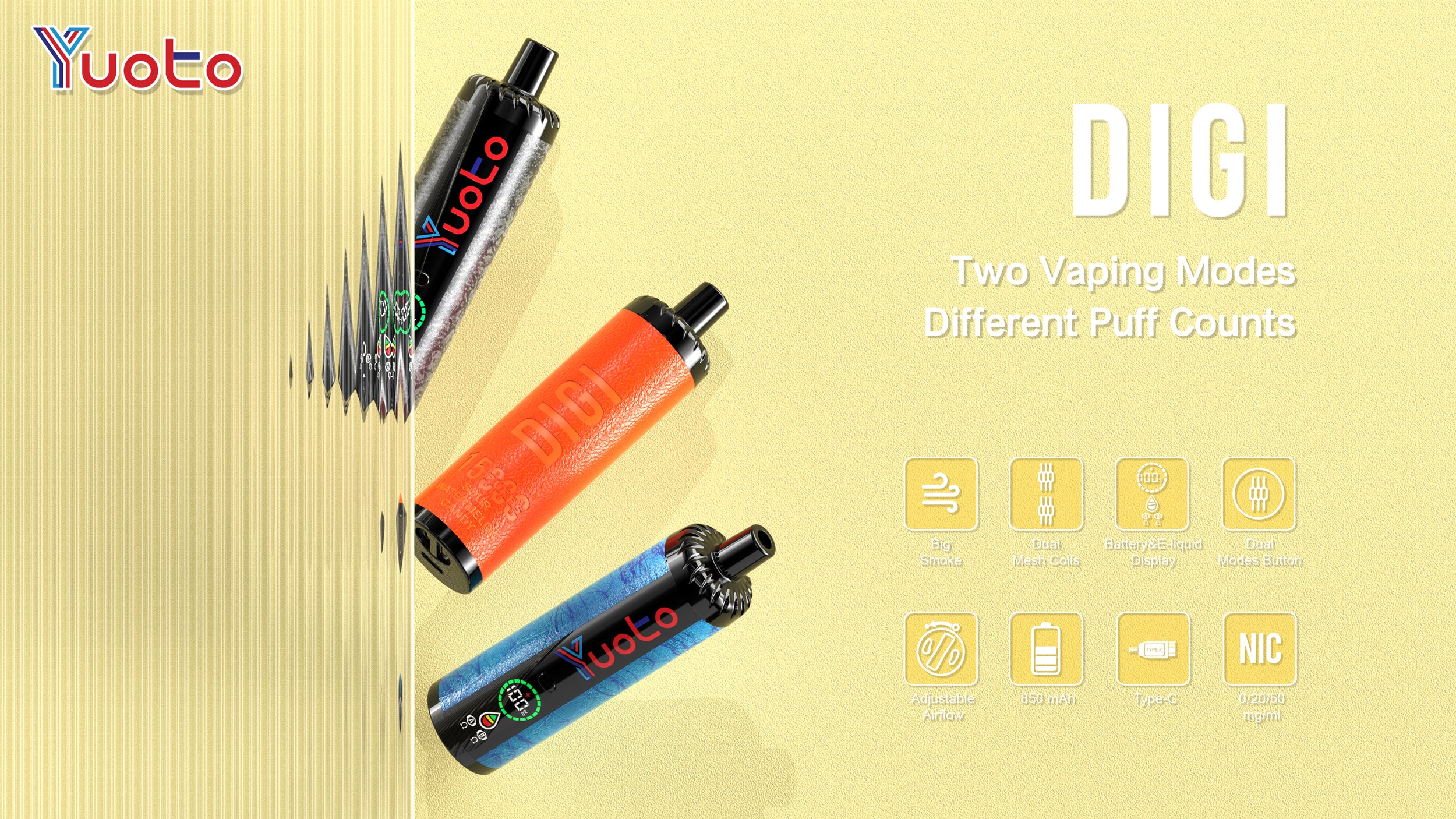 YUOTO DIGI 15000 Puffs Disposable Vape Wholesale - Vapz Vape Wholesale