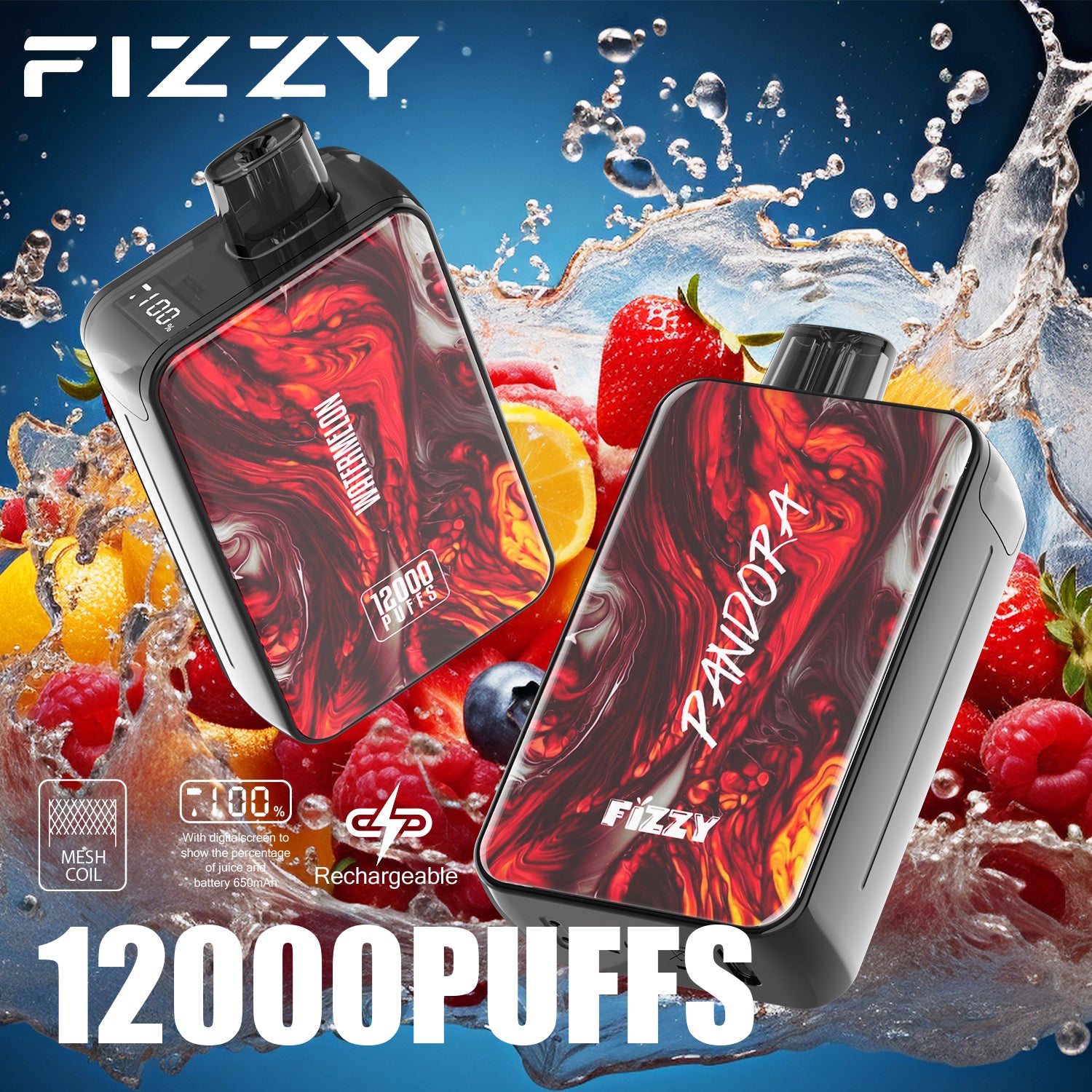 Fizzy PANDORA  12000 Puffs Disposable  Vape Wholesale