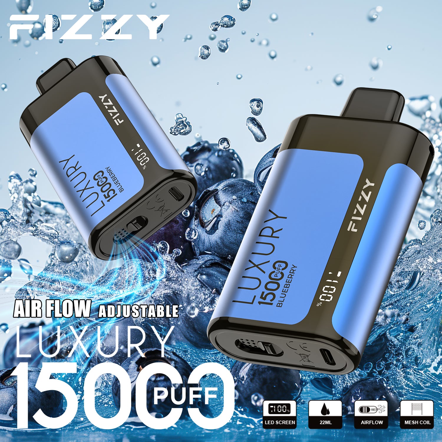 Fizzy LUXURY  15000 Puffs Disposable  Vape Wholesale