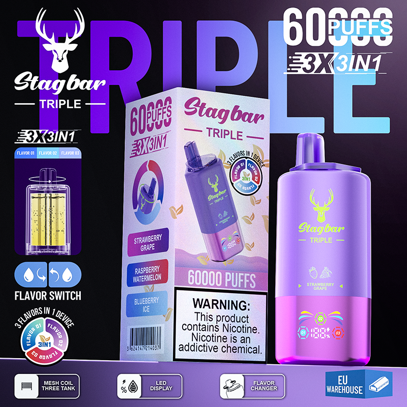 Stagbar 3IN1 60000 Puffs Disposable Vape Wholesale - Vapz Vape Wholesale