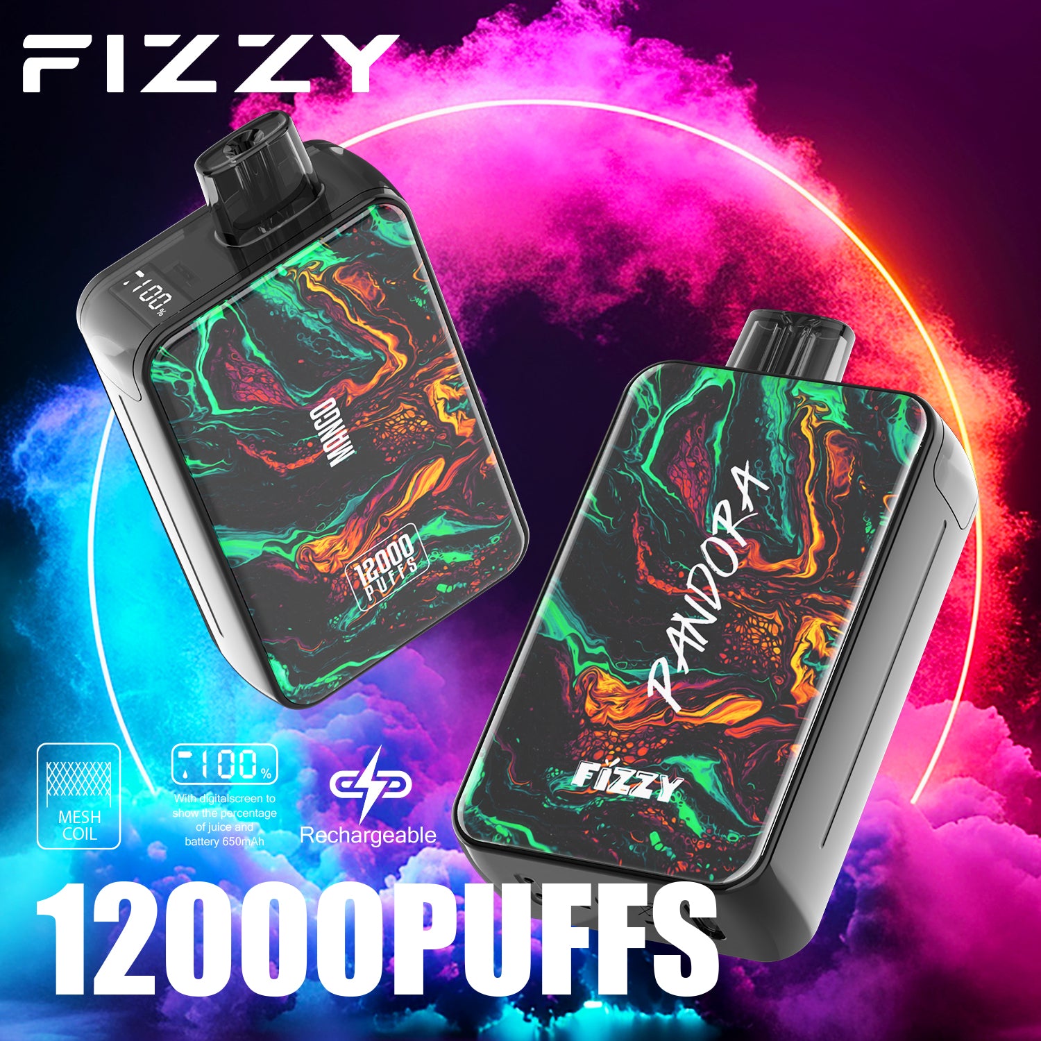 Fizzy PANDORA  12000 Puffs Disposable  Vape Wholesale