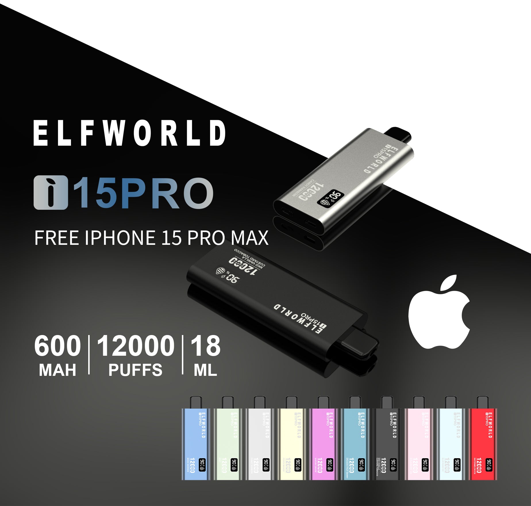 ELFWORLD i15 Pro 12000 Puffs Disposable Vape Wholesale - Vapz Vape Wholesale