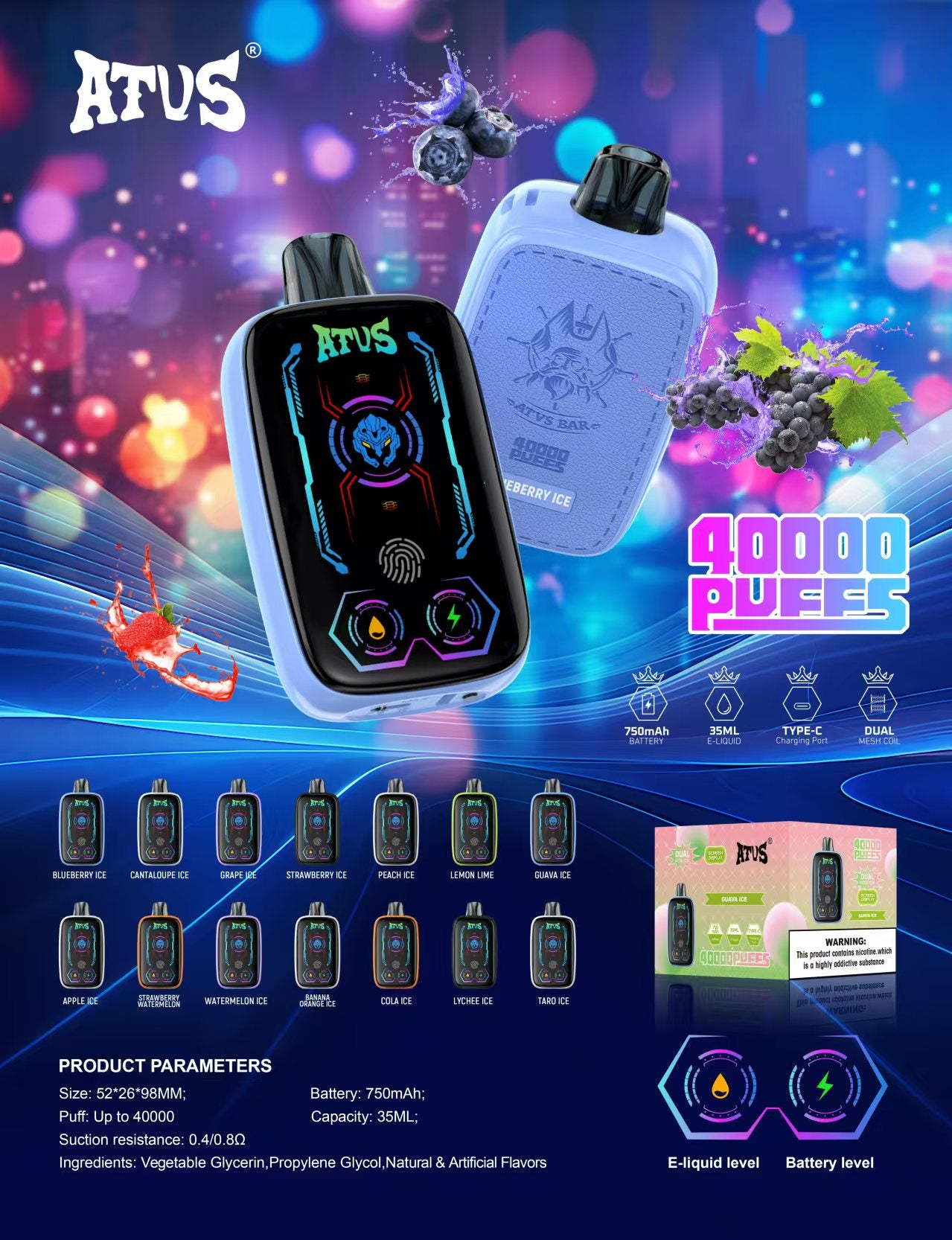 ATVS Bar 40000 Puffs Disposable Vape Wholesale