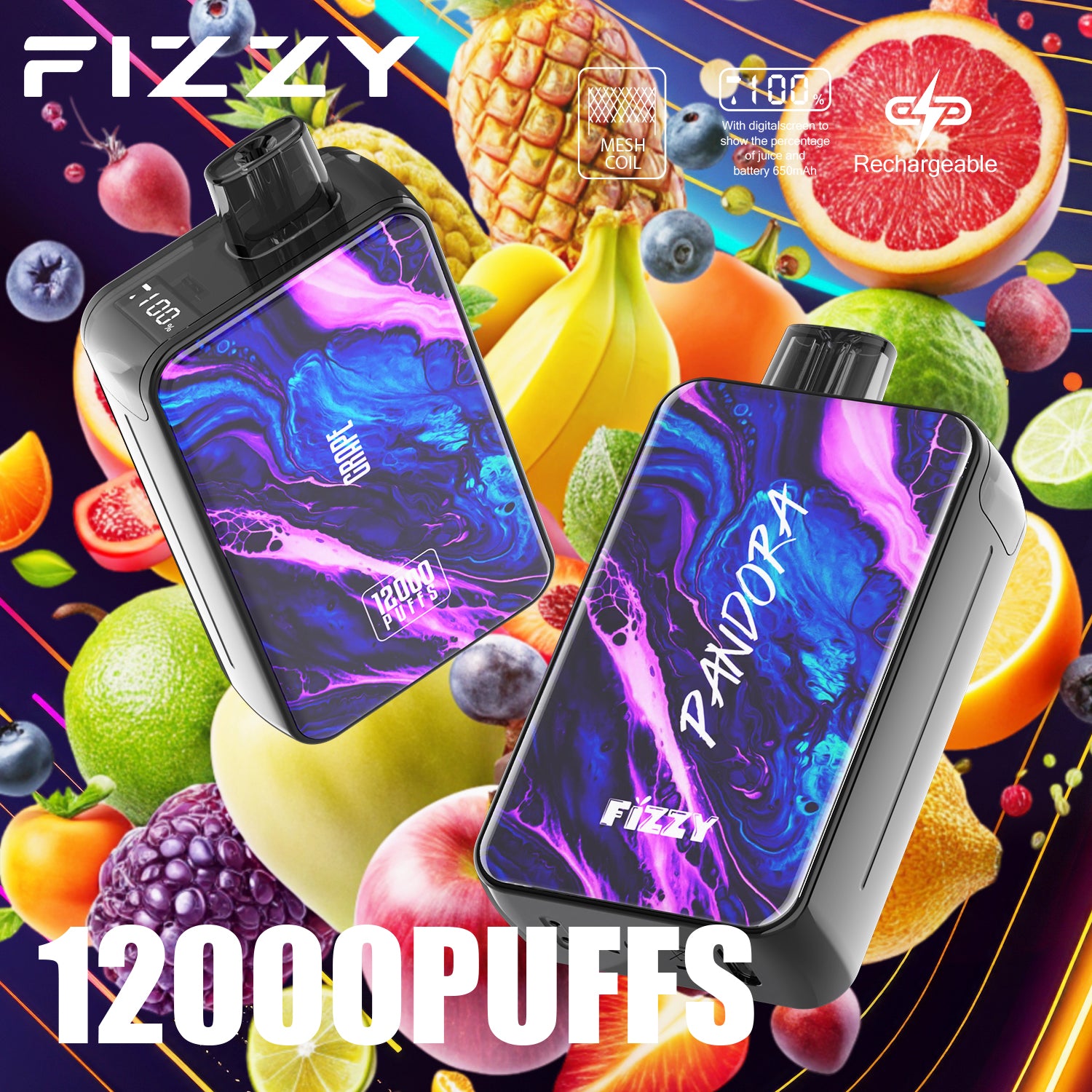 Fizzy PANDORA  12000 Puffs Disposable  Vape Wholesale