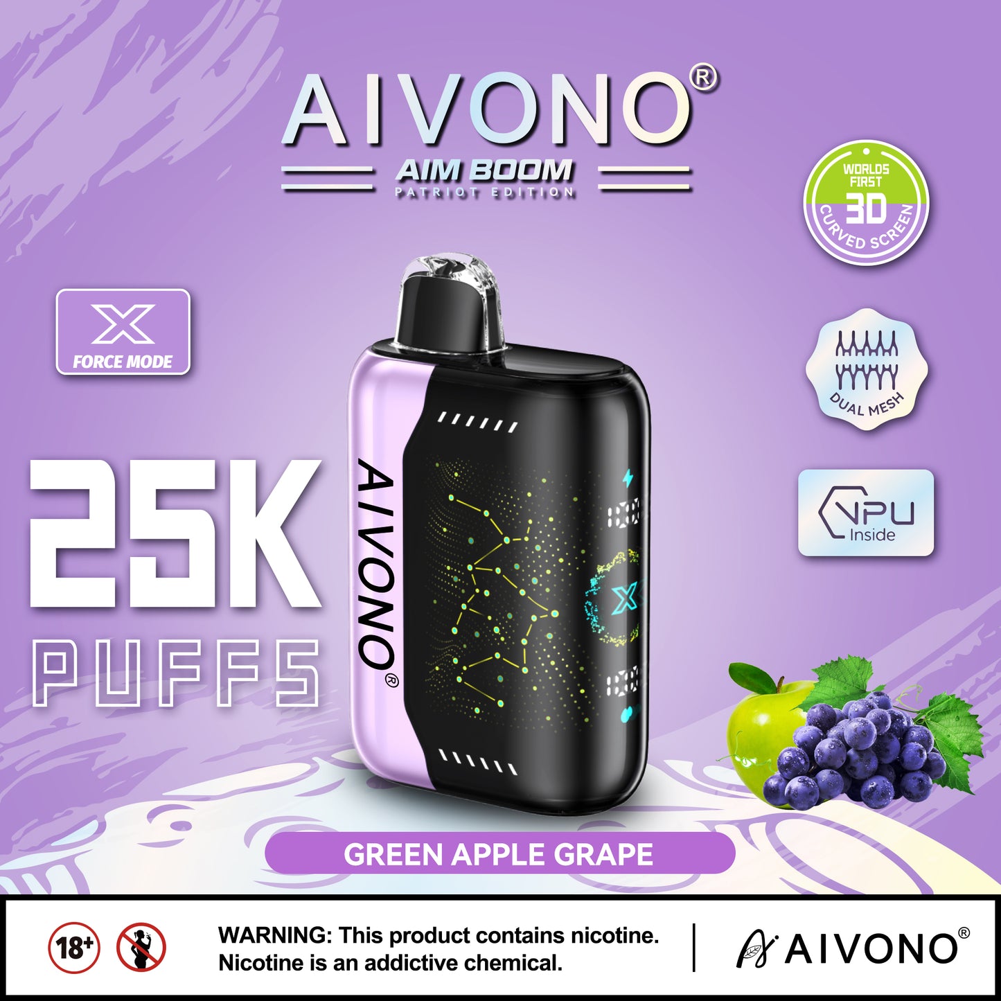 AIVONO AIM BOOM 25000 Puffs Patriot Edition Disposable Vape Wholesale