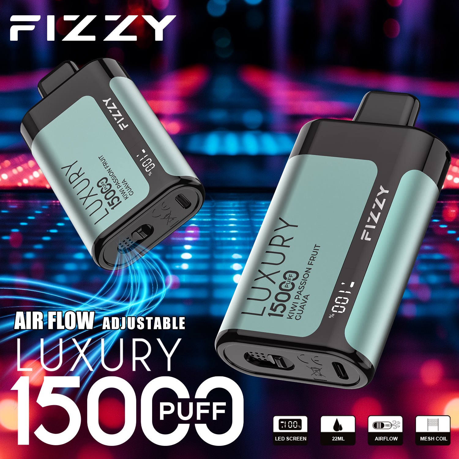 Fizzy LUXURY  15000 Puffs Disposable  Vape Wholesale