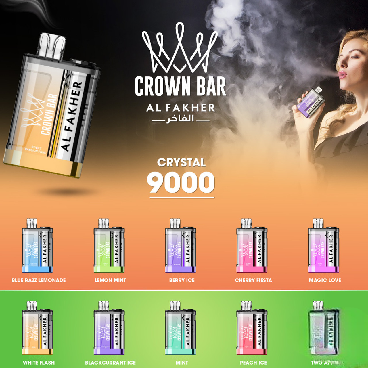 Al Fakher Crown Bar Crystal 9000 Puffs Disposable Vape Wholesale - Vapz Vape Wholesale