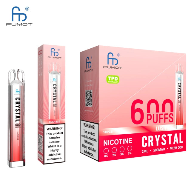 RandM FUMOT ORIGINAL RANDM CRYSTAL 600 Puffs Disposable Vape Wholesale - Vapz Vape Wholesale