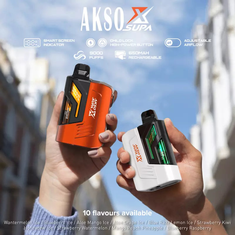 HCigar AKSO SUPAX 9000 Puffs Pod Device Vape Wholesale - Vapz Vape Wholesale