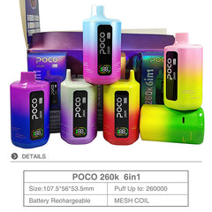 EU Warehouse POCO 6IN1 260K Puffs Disposable Vape Wholesale