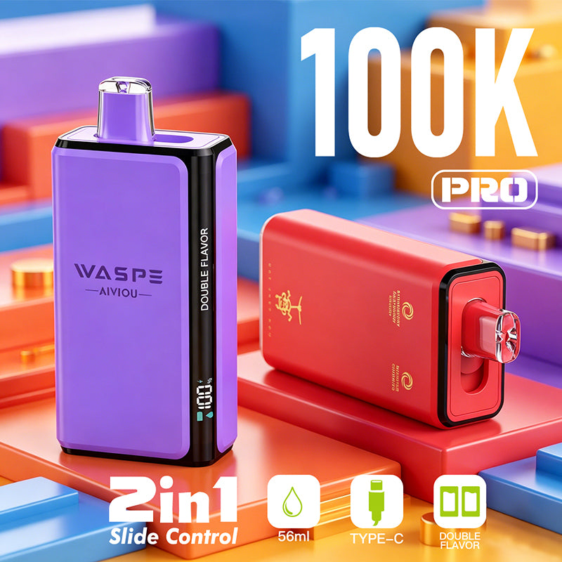 EU Warehouse Waspe Double Flavor PRO 100K Puffs Disposable Vape Wholesale - [VapzVape]