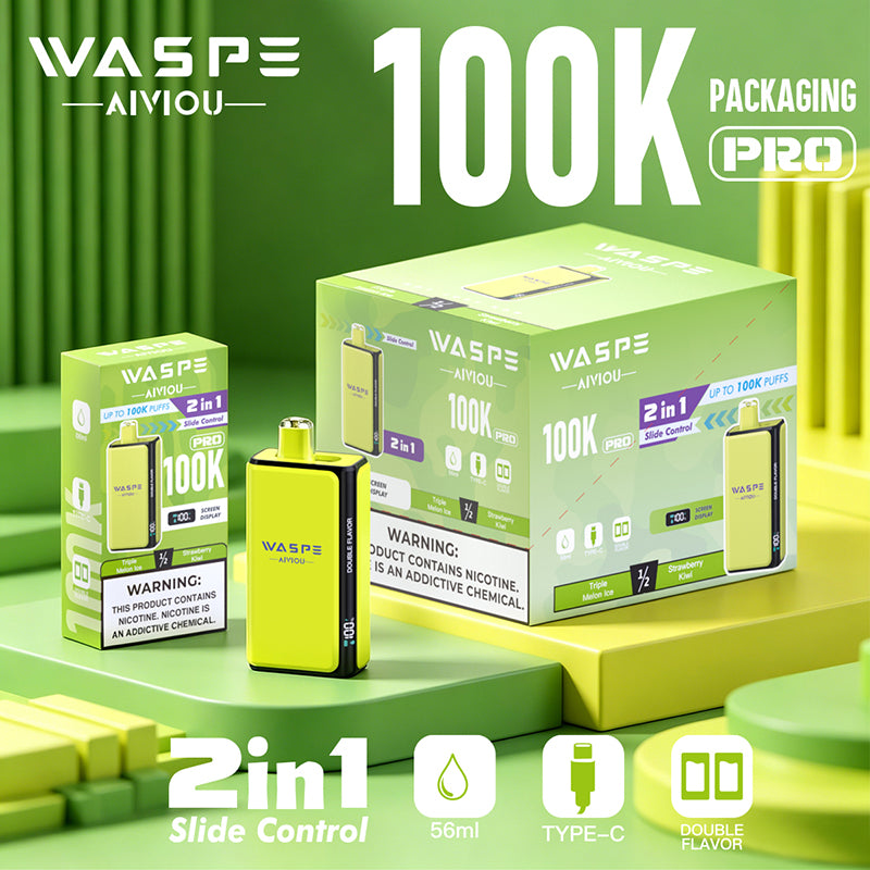 EU Warehouse Waspe Double Flavor PRO 100K Puffs Disposable Vape Wholesale - [VapzVape]