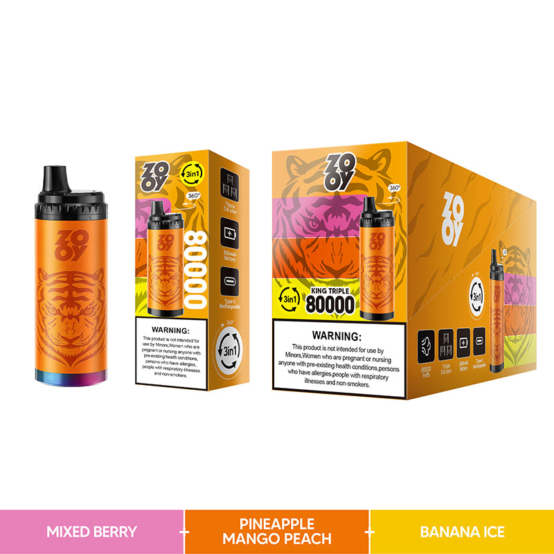 EU Warehouse ZOOY king TRIPLE 3IN1 80000 Puffs Disposable Vape Wholesale - [VapzVape]