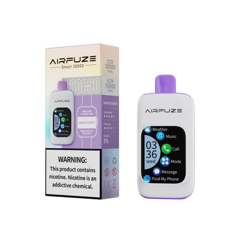 Airfuze 30000 Puffs Bluetooth Touch Screen Disposable Vape Wholesale - Vapz Vape Wholesale